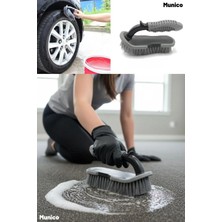 Munico Araç Temizlik Fırçası Koltuk ve Paspas Için Dayanıklı Kıllı Ergonomik Saplı Profesyonel Çözüm