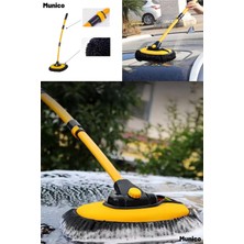 Munico Oto Yıkama Fırçası Teleskopik Saplı Ayarlanabilir Uzunluk ve Mikrofiber Başlık ile Profesyonel Çözüm