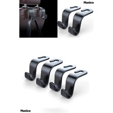 Munico 8 Adet Araba Koltuk Arkası Askı Tak-Çıkar Pratik Montajlı Çanta, Poşet ve Şemsiye Tutucu Organizer