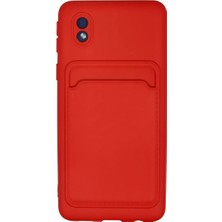 Fiberliz Newface Samsung Galaxy A01 Core Kılıf Kelvin Kartvizitli Silikon - Kırmızı