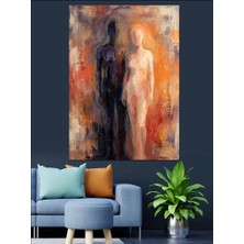 Karizma Tablo Işık ve Gölgeden Oluşan Aşıklar Dekoratif Kanvas - Mdf Ahşap Tablo