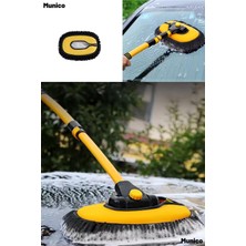 Munico Teleskopik Saplı Kuru Islak Oto Yıkama Fırçası 50-102 cm Ayarlanabilir Sap ile Pratik Temizlik Araba