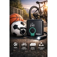 Munico Akıllı Dijital Hava Pompası LED Ekran 4000MAH Powerbank Özellikli Şarjlı Kompresör Kamp Yatağı Çadır