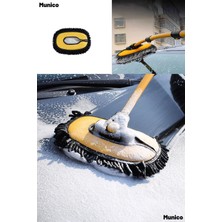 Munico Oto Yıkama Fırçası Teleskopik Saplı Mikrofiber Başlık ile Ev ve Garaj Için Teleskopik Saplı