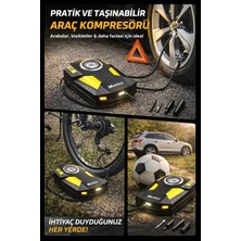 Munico Gece Kullanımına Uygun LED Işıklı Analog Oto Lastik Pompası Analog Gösterge Ekranlı Oto Kompresör