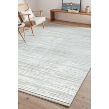 Saraz Halı Bambum Soft 1002 Bej Düz Desen Modern Bambu Saten Kaymaz Taban Yıkanabilir Salon Mutfak Halısı