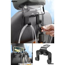 Munico 2 Adet Oto Koltuk Arkası Organizer Askılık ve Telefon Tutucu Çok Bölmeli Düzenleyici ile Pratik Araç