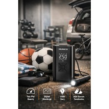 Munico Dijital Ekranlı Şarjlı Hava Kompresörü Top ve Bisiklet Çok Fonksiyonlu Dijital Oto Hava Kompresörü