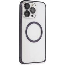 Fiberliz Joko Apple iPhone 14 Pro Kılıf Metal Bumper Magneticsafe Kapak - Derin Mor