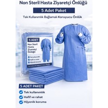 Fiberliz Non Steril Hasta Ziyaretçi Önlüğü 5 Adet – Tek Kullanımlık Bağlamalı Koruyucu Önlük