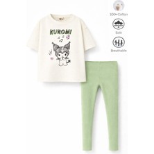Belya Kids Wear Kız Çocuk Tam Kalıp Üst Oversize Altı Taytlı Kur TASARIM31  Alt Üst Takım