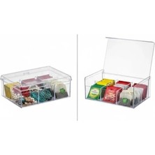 Esranın Dünyası 6 Bölmeli Şeffaf Organizer Kutusu - Çay, Takı ve Küçük Eşyalar Için Düzenleyici