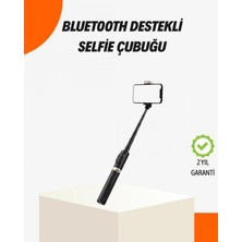 Pileli Store Bluetooth’lu Işıklı Selfie Çubuğu – Katlanabilir, 130 cm