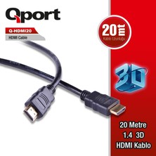 Binbir Göz Bilgisayar Qport Q-HDMI20 HDMI Kablo 20MT Ver1.4 Altın Uçlu 3D