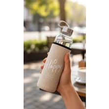 Nishev.com Evini Sev Sarı Kılıflı Premium Cam Matara 1000 ml – Şık Su Taşıma Çözümü