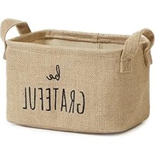 Esranın Dünyası Baskılı Jüt Dikdörtgen Sepet, 24X17X14 cm