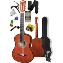 Esranın Dünyası Midex CG-36BRW-PAK Kaliteli 36 Inç 3/4 Juniur Çocuk Gitarı 8-12 Yaş Arası (Tuner Çanta Capo Askı Nota Sticker Pena Metod)