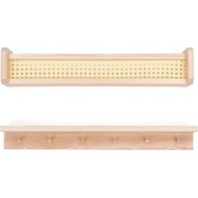 Esranın Dünyası Montessori Tarzı Ahşap 2'li Duvar Rafı Seti