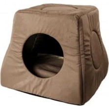 Esranın Dünyası Yıkanabilir Üç Fonksiyonlu Kahverengi Kedi Yuvası Yatak, 40X40 cm
