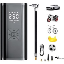 Çok Fonksiyonlu 100W 6000MAH Şarjlı Hava Pompası LED Işıklı