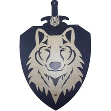 Esranın Dünyası Kurt Başlı Ahşap Kılıç ve Kalkan Seti