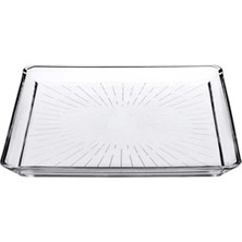 Esranın Dünyası 24X24 cm Kristal Cam Servis Tabağı – Şık Tasarım