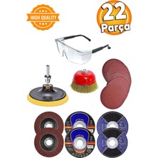 22 Parça Spiral Taşlama ve Flap Disk Seti, Metal Kesim ve Zımparalama