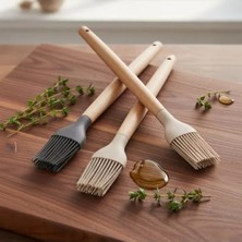 Esranın Dünyası Bambu Saplı Silikon Fırça, Isıya Dayanıklı ve Çok Amaçlı