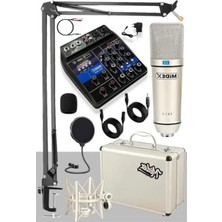 Esranın Dünyası Ses Kartlı Mikser, Stand ve Filtre ile Kondenser Mikrofon Seti