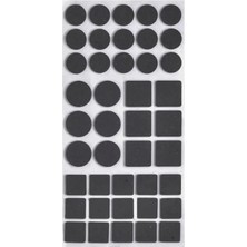 Esranın Dünyası Yapışkanlı Siyah Keçe Altlık, 42'li Paket