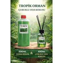Freyr Tropik Orman Bambu Çubuklu Oda Kokusu 100 ml + 500 ml Yedek Dolum Likiti – Kalıcı Ortam Kokusu