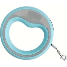 Esranın Dünyası Mavi Yuvarlak Şeritli Otomatik Köpek Gezdirme Tasması - 2.5 Metre