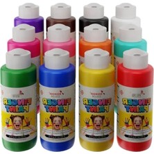 Esranın Dünyası 12 Renkli Parmak Boyası Seti - 12X120ML