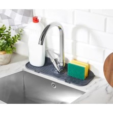 Esranın Dünyası Silikon Katlanabilir Musluk Sıçrama Koruma Mat, Gri