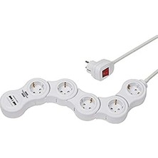 Esranın Dünyası USB Şarj Fonksiyonlu 5'li Çoklu Priz - 1.4 M Kablo