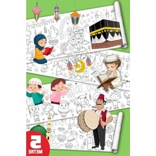 Esranın Dünyası Ramazan Temalı Dev Boyama Kağıdı, 5 Metre Uzun, Çocuklar Için