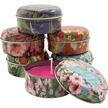 Esranın Dünyası 6'lı Renkli ve Kokulu Mum Seti - Şık Metal Kutuda