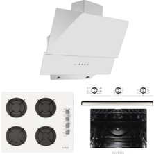 Alveus Chıef 614 Beyaz 3'lü Ankastre Set A Enerji Sınıfı Cam Ocak ve Fırın ile Modern Mutfaklar İçin