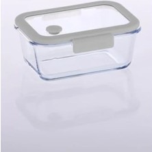 Esranın Dünyası Vakumlu Cam Saklama Kabı - 800 Ml, Gri Renk