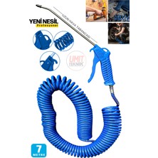 7 Metre Spiral Hava Hortumu ve Kompresör Hava Tabancası Seti