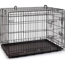 Esranın Dünyası Siyah Metal Köpek Kafesi 91X61X66 cm