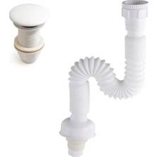 Esranın Dünyası Beyaz Seramik Başlıklı Pop-Up Lavabo Sifonu - KSF103-W
