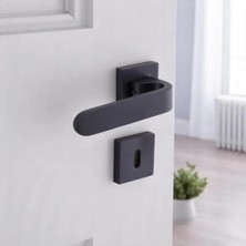 Esranın Dünyası Siyah Kare Rozetli Iç Dış Kapı Kolu - Sağa Sola Uygun, Kilitlenebilir