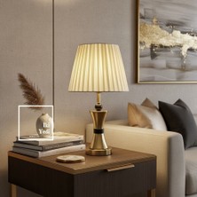 İki Yedi Konsept Miramon Abajur Gold Siyah Detaylı Modern Masa Lambası Salon Yatak Odası Dekoratif Aydınlatma Hediye