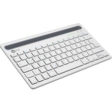 Zemheri Lenovo Lecoo BK100 Bluetooth V3.0 Çoklu Cihaz Uyumlu Şarj Edilebilir Kablosuz Beyaz Türkçe Q Klavye