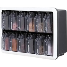 Esranın Dünyası 12'li Kapaklı Baharatlık Seti - Duvara Monte ve Tezgah Üstü Kullanım