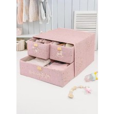 Esranın Dünyası Pembe Renkli Bebek Odası Için 3'lü Çekmece Düzenleyici