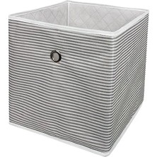 Esranın Dünyası Çok Amaçlı Katlanır Raf Düzenleyici Organizer Kutu - Gri Çizgili