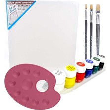 FKM 35 x 50 cm Boyama Başlangıç Seti Akrilik Boyalar ve Fırçalar ile Resim İçin Özel Set
