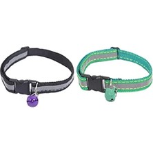 Esranın Dünyası Ayarlanabilir Reflektörlü Zilli Kedi Köpek Boyun Tasması (2 Adet)
